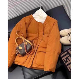 定制专柜撤回尾单捡漏穿搭高级感超好看姜黄色羽绒棉服加厚外套女