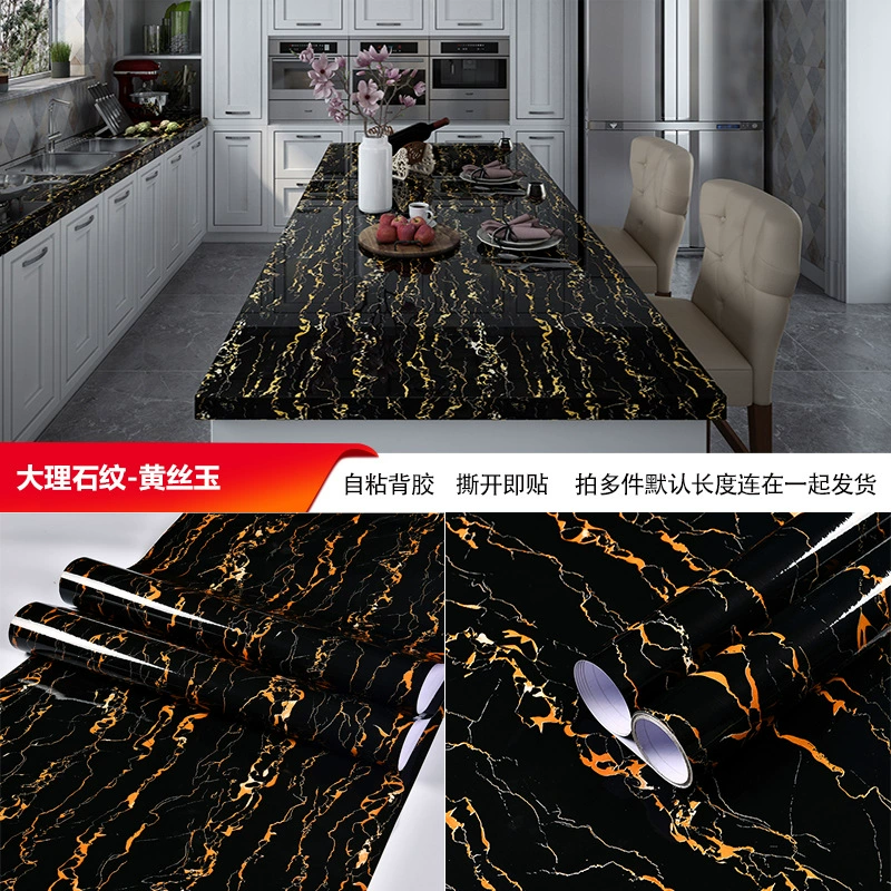 Self-adhesive Marble Vinyl Sticker Roll, Waterproof & Heat‑Resistant, Widths 40–120 cm