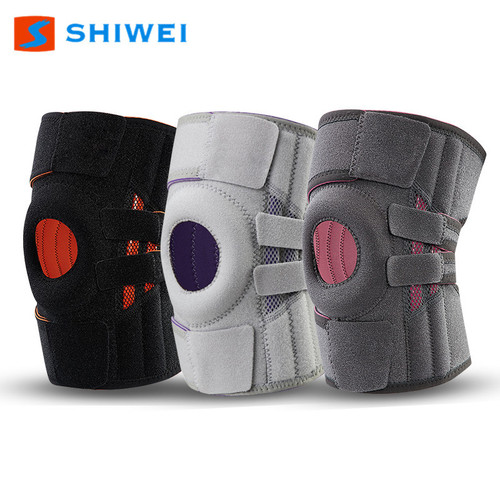 Meniscus sports knee pads, silicone shock-absorbing and stabilizing patella knee pads, support strips, Velcro, adjustable and breathable