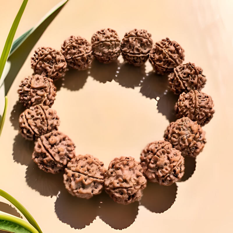 Six-Petal Nepalese Rudraksha Bracelet with Double Dragon Pattern Turmeric Skin Rudraksha Buddha Beads for Men
