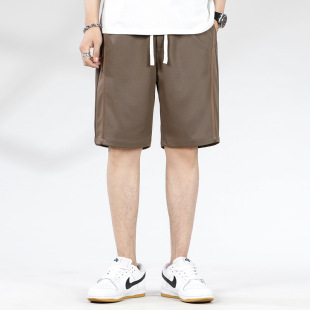 L619 | 300kg large size men's summer new casual shorts men's loose plus fat increase knitted five-point pants