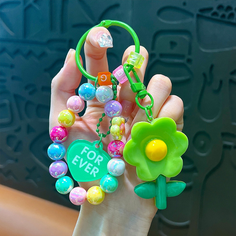 Flor de resina creativa colgante de llavero colgante colorido beaded pulsera mochila colgante decoración regalos pequeños regalos al por mayor