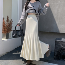 聚酯纤维秋冬女2025新款修身气质冬裙垂坠感字中长裙