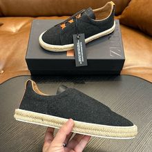 广州欧洲新款潮流外贸男鞋板脚蹬休闲鞋真皮男士系带懒人一脚蹬