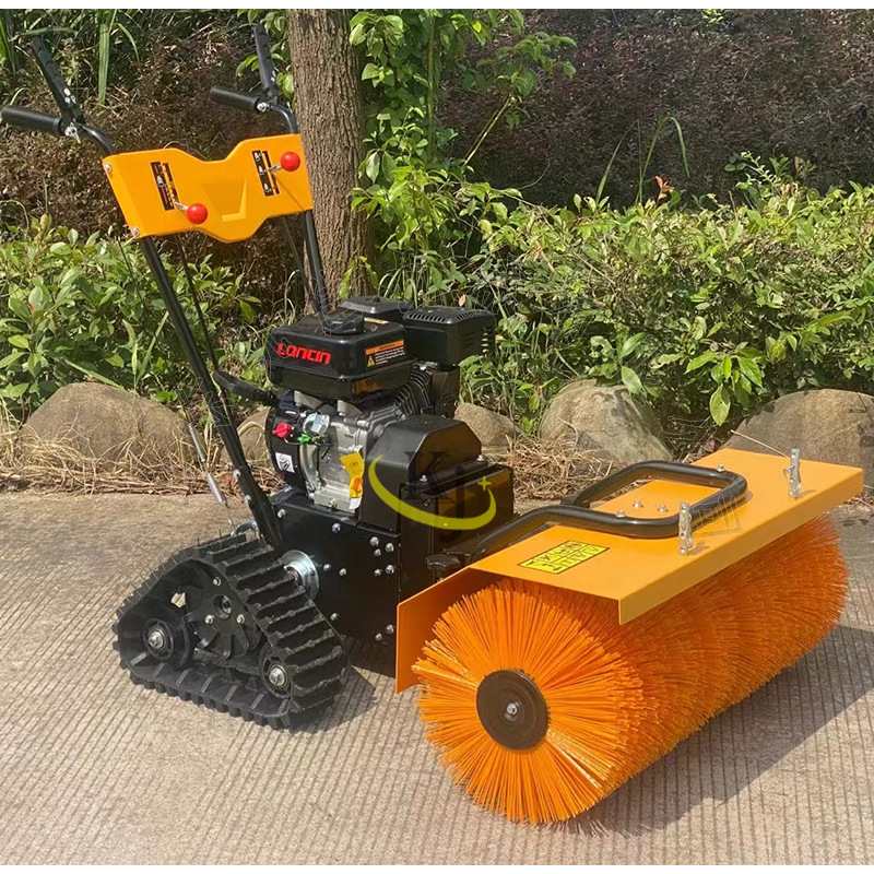 SD800手推履带扫雪机 小型手推式履带扫雪机6.5马力履带式扫雪机