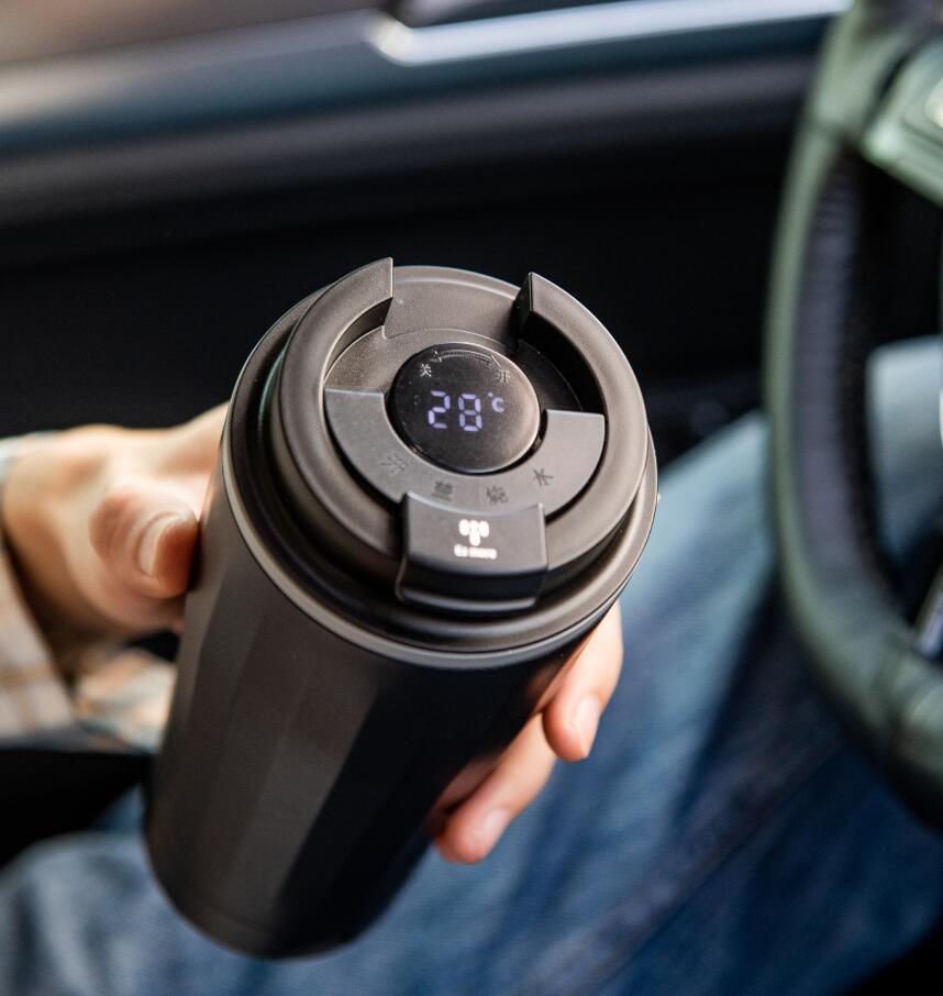2023 New Car Mounted Electric Kettle Stainless Steel 304 Heating Cup Convenient Heating Cup Temperature Display_voghion.com