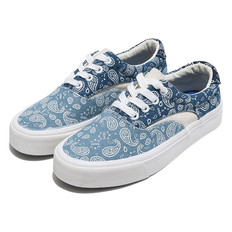 2024 новый цветок кешью пара холст обувь мужской цвет цвет тренд мужская ткань обувь корейская мужская обувь повседневная доска обувь