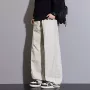 男士直筒立体拖地休闲裤