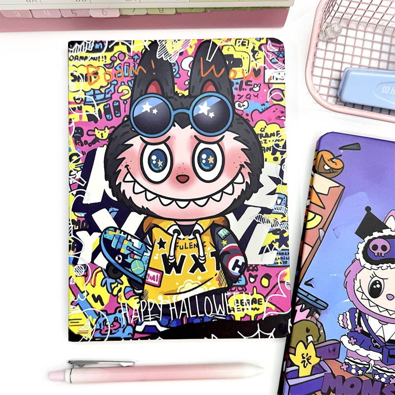 ブティックの新しい落書きラブ布カラーページハードシェルノートブックかわいい漫画ハンドブック学生メモ帳..|undefined