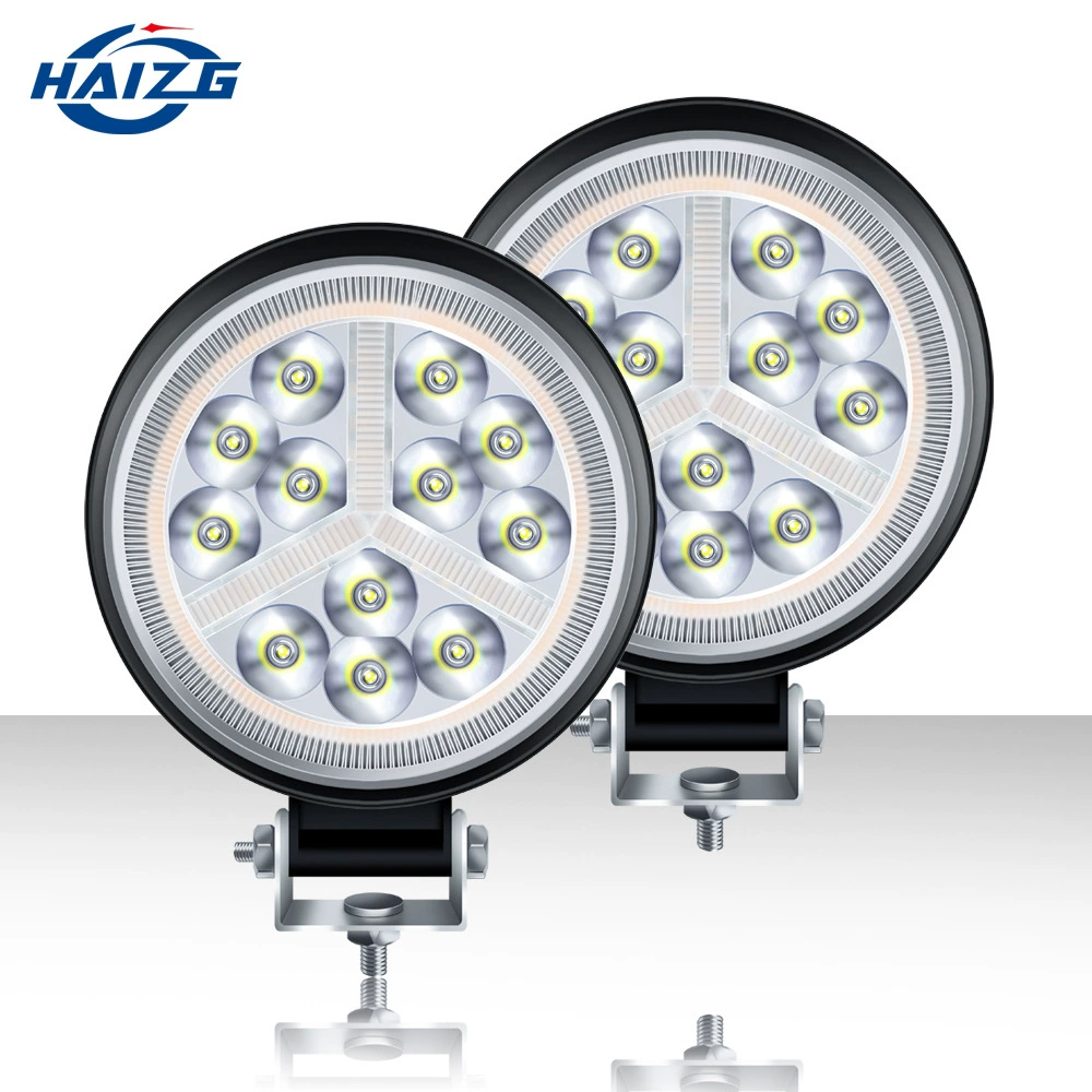 HAIZG новый светодиодный автомобильный рабочий фонарь 4-дюймовый трехвилочный большой обзор 36 Вт круглый прожектор модифицированный свет для внедорожников