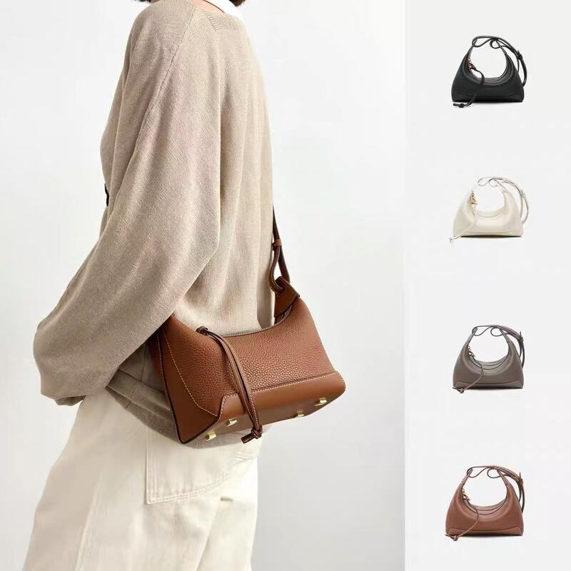 MYTASTE Kite Series Lunch Box Bag small size Niche Underarm Baguette Bag High-end Genuine Leather Crossbody Bag for Women MYTASTE Kite Series Lunch Box Bag small size Niche Underarm Baguette Bag High-end Genuine Leather Crossbody Bag for Women