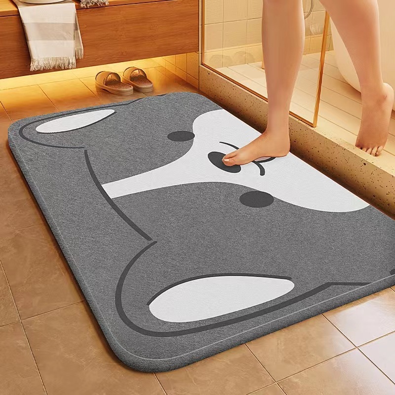 柔らかい珪藻泥バスルーム瞬間吸収性フロアマット浴室ドアノンスリップ速乾性トイレ足マットドアマットホームカーペット|undefined