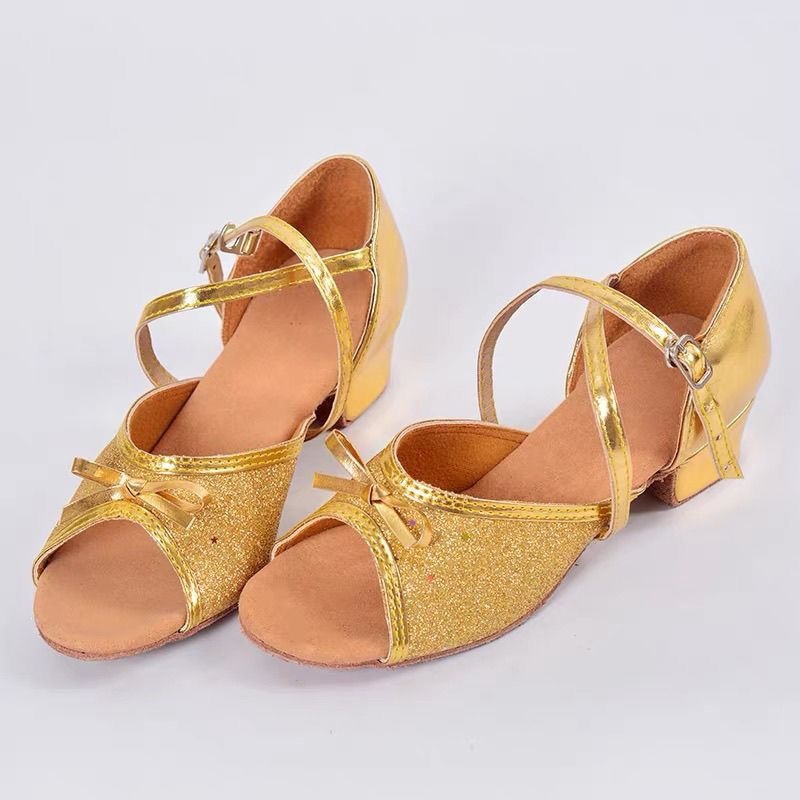 Girls' Latin Dance Soft-Soled Summer Square Dance Shoes for Children, Beginner Girls, and Adult Dance Performances