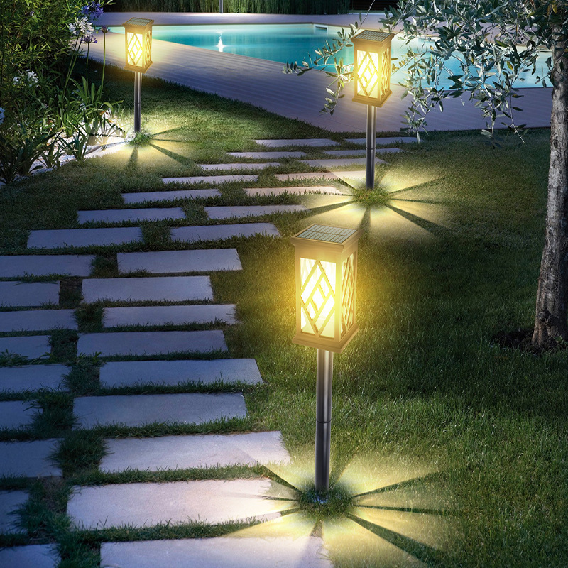 ソーラー屋外ガーデンライト家庭用屋外防水ヴィラ LED 芝生ライトガーデンコラムヘッドグラスライト|undefined