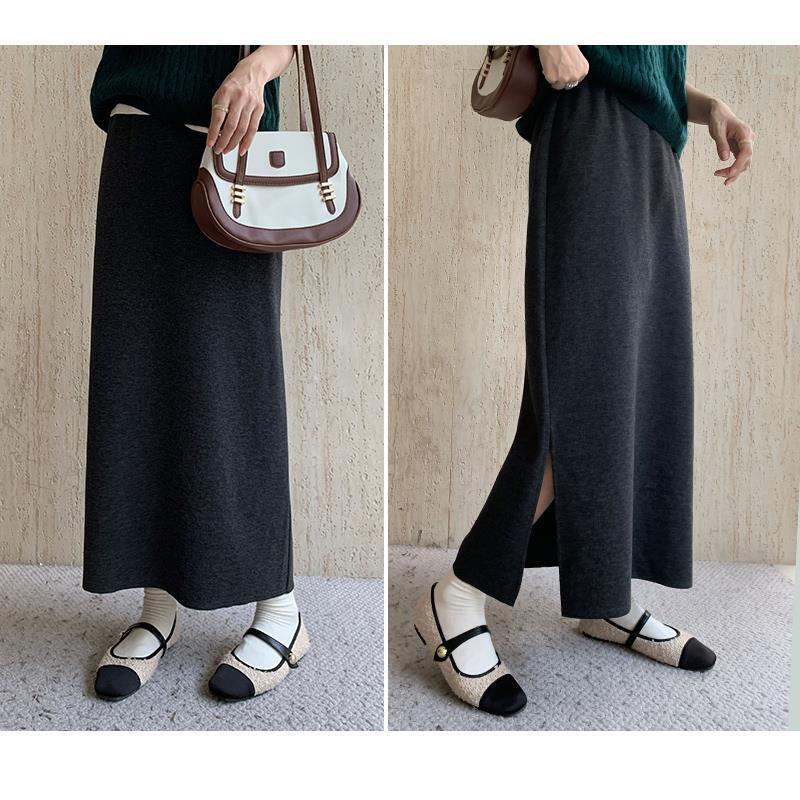 EKNR goat wool mulberry silk! Women's Autumn and Winter New Straight Half-length Skirt Women's Elegant and Elegant