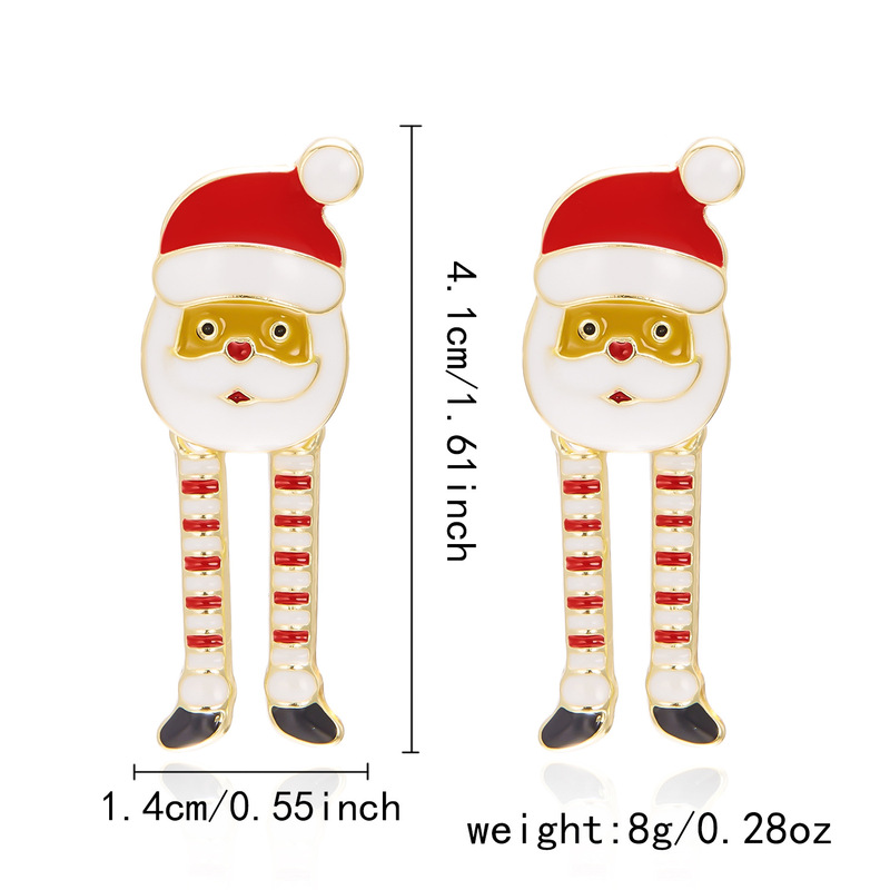 欧米のクロスボーダーのクリスマスの装飾品はアニメのサンタクロースのピアスの女性の個性をおかしにします。|undefined