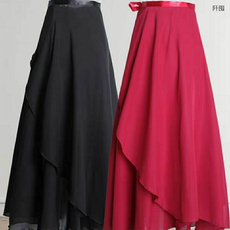 Ballet Skirt Practice Clothes Skirt Female Adult Long Dance Gauze Skirt Teacher Lace-Up Chiffon Skirt Body Long Skirt