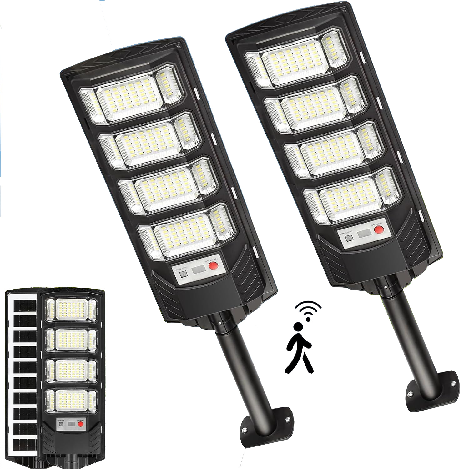 Nuevas luces solares integradas de alta potencia, ultrabrillantes y de ángulo amplio de tres lados para alumbrado público y de jardín.