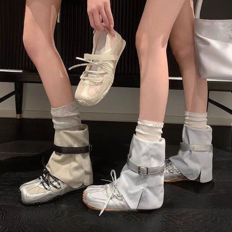 美しい〜女性用バレエシューズ2025新しい厚底道徳トレーニングシューズメリージェーンシューズサンダル女性用パイルショートブーツ|undefined