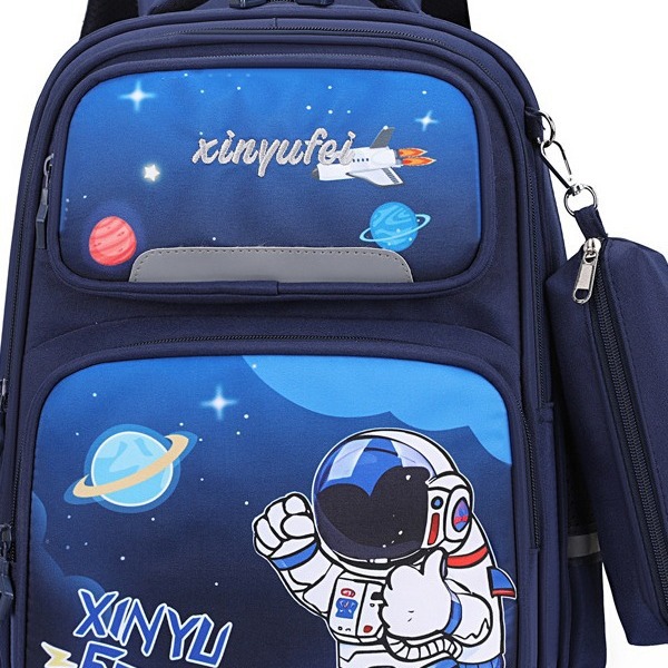 Mochila infantil de alta calidad de dibujos animados creativos serie espacial 6 - 12 años de edad para hombres y mujeres de doble hombro multicapa mochila de espalda