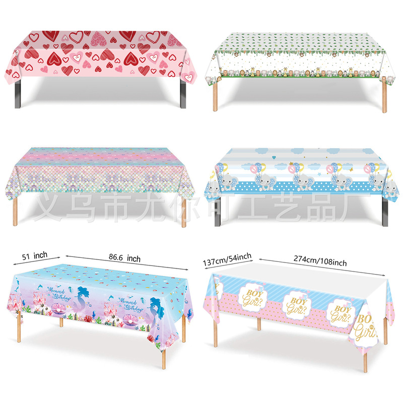 Valentine's Day Mother's Day Party Theme Children's Birthday Party Tablecloth Disposable Party Decoration Photo Props