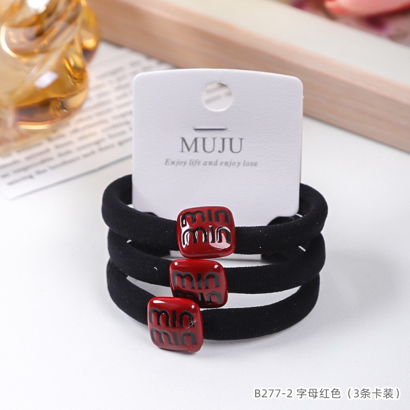 [Carga de tarjeta] sensación de alto nivel coreano de cabello de código de barras de moda de alta elasticidad de cabello anillo de cabello correa de cola de caballo