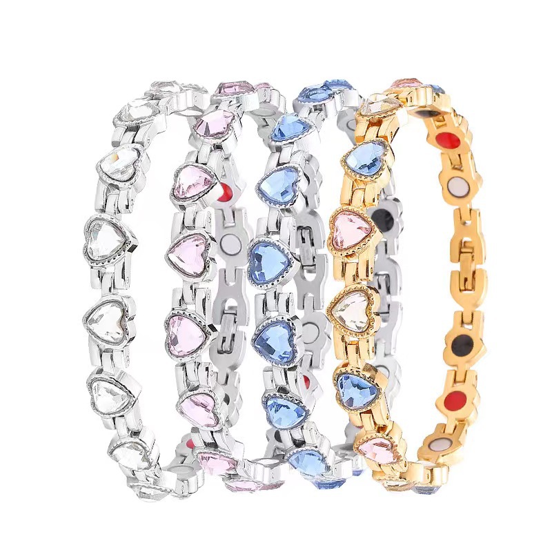 1 Piece Fashion Heart Shape Alloy Plating Zircon Unisex Bracelets display picture 1