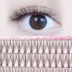 Wholesale scarecrow 0.1 natural single-tufted chicken claw hair thick hot-melt grafting segmented 10P simulated false eyelashes