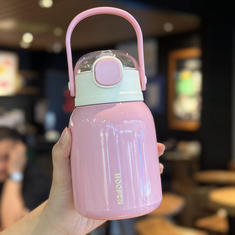 Taza de aislamiento de calor para niños, taza de paja para mujeres, taza de agua para niños portátil a prueba de caídas, taza de agua para estudiantes