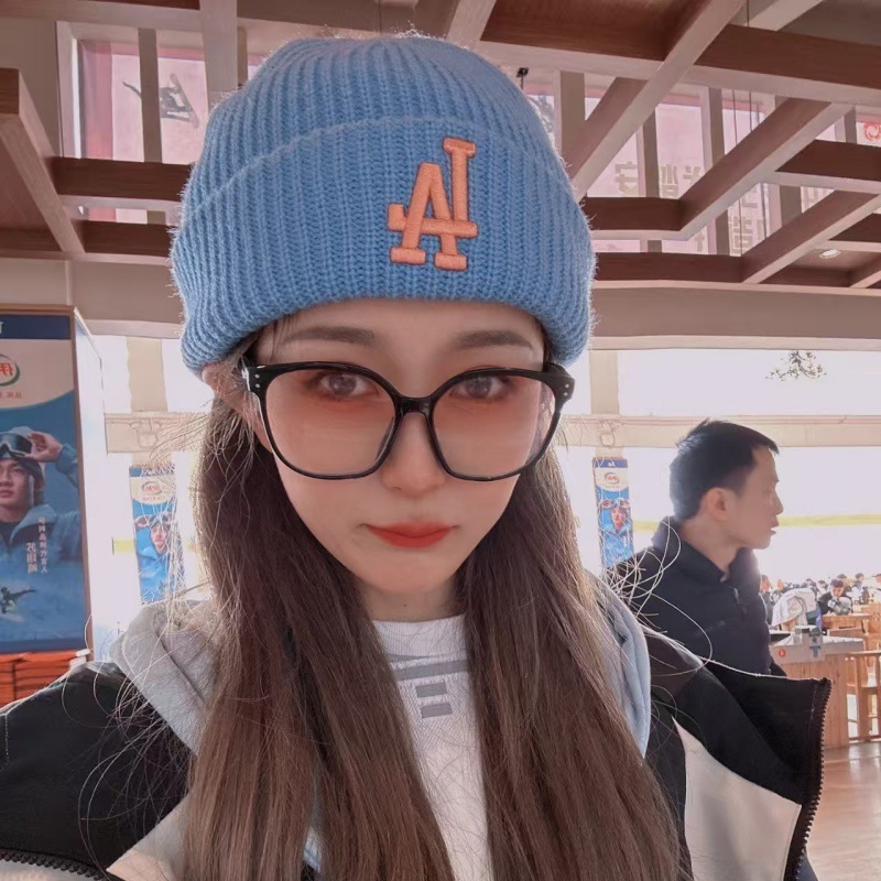 韩国MLB毛线帽秋冬男女同款NY字母刺绣大标保暖针织帽冷帽LA百搭|undefined