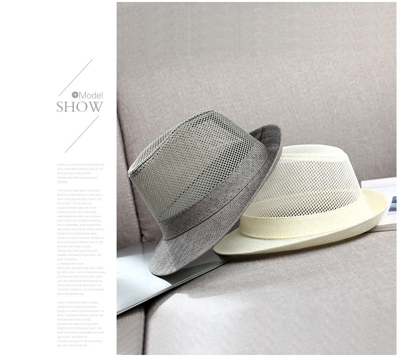 2100g Weight Fedora Hat Hats Type Casual, Outdoor Occasion Polyester Material Solid Color Pattern Summer Season Men's Gender Simple Style Style Crimping Rim Men's Simple Style Solid Color Crimping Fedora Hat 7