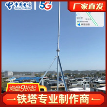 通讯塔抱杆楼顶信号抱杆5G基站无线传输通信塔单层天线抱杆