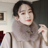 Пальто, удерживающий тепло фальшивый воротник, универсальный шарф, в корейском стиле