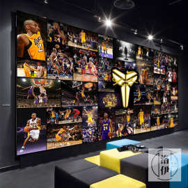 篮球场NBA球星背景墙壁纸励志的卧室巨幅超大海报科比体育馆墙纸