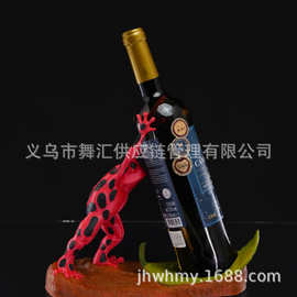 跨境新品红斑青蛙酒架搞怪红青蛙红酒支架摆件装饰品