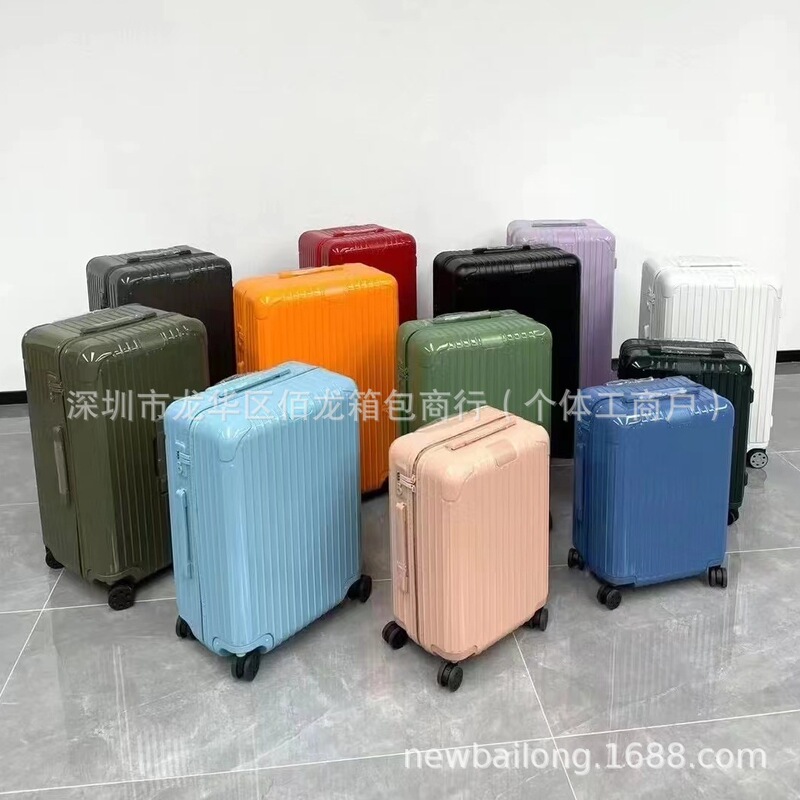 Zipper Pc Suitcase Essential Polyester Fiber Ultra-Light 20inch Carry-On Trunk Password-Protected Trolley Travel Suitcase