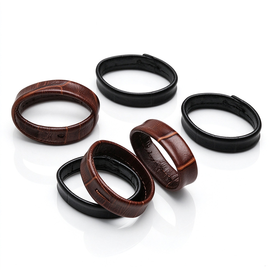 Factory Direct Sales Genuine Leather Cowhide Watch with Leather Ring Strap Accessories Ring Buckle Belt Ring Movable Ring Large Quantity in Stock