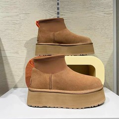 2025新款迪普靴皮毛一体雪地靴女冬季加绒加厚防水防滑厚底