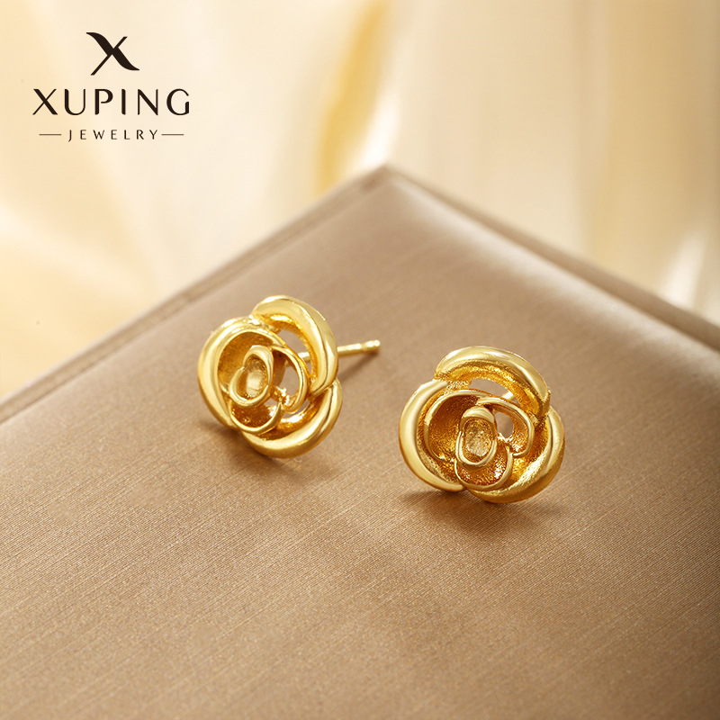 Xuping Jewelry Fairy Style Plantas Flores Pendientes Pendientes de diseño de temperamento simple retro femenino Pendientes