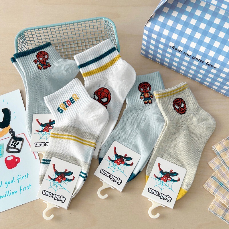 2026 New Spider-Man Boys' Socks Summer Mesh Breathable Socks Cartoon Blue Series Baby Socks 2026 New Spider-Man Boys' Socks Summer Mesh Breathable Socks Cartoon Blue Series Baby Socks