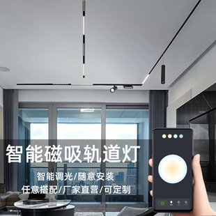 Magnetic Track Light Without Main Light Guest Restaurant Bedroom Embedded Line Light led Spotlight Concealed Guide Rail Strip 220V