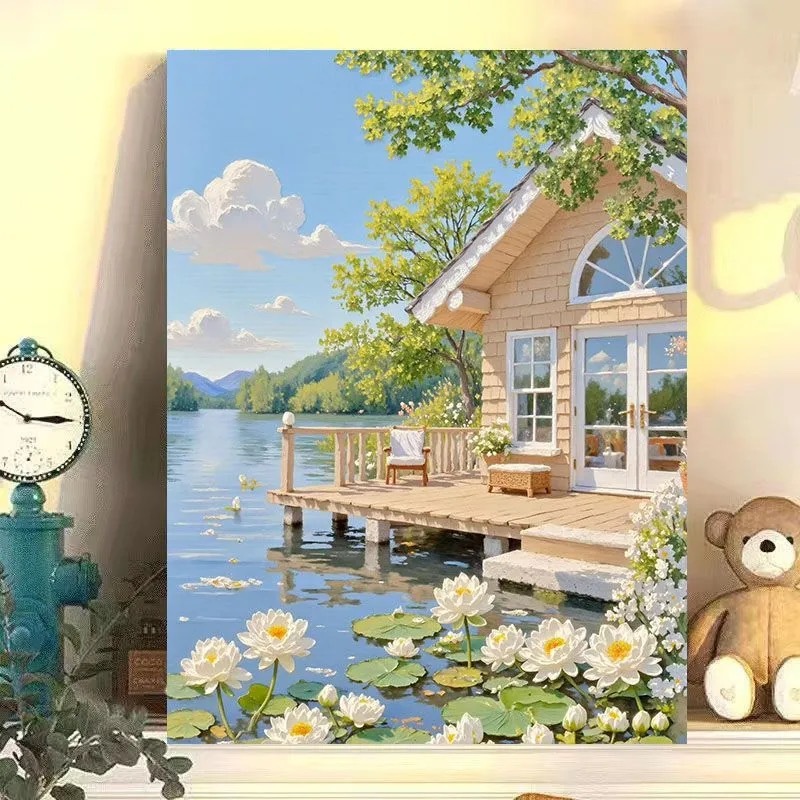 diy数字油画阳光明媚植物花卉自然风光系列手工填色油画装饰画|undefined