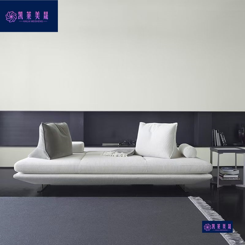 Kk Movable Nordic Cotton and Linen Sofa for Small Apartments, Light Luxury Wabi-Sabi Style, Backless Double-Sided Italian-Style Sofa