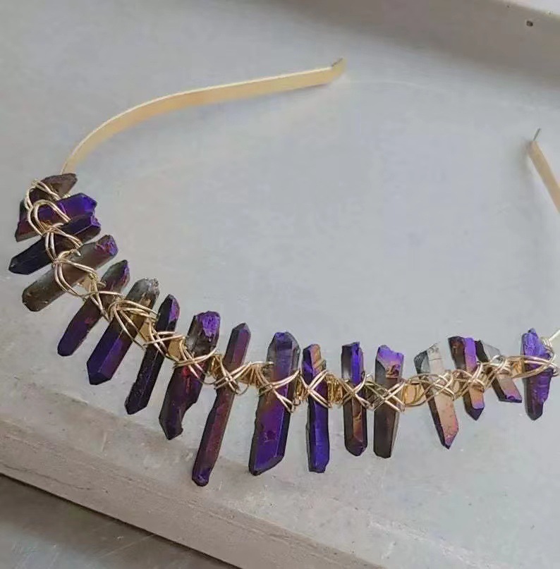 272g Weight Hair Band Hair Accessories Type 1 Piece Quantity Daily Occasion Crystal Material Geometric Pattern Women'S Gender Handmade Design Retro Style Retro Geometric Crystal Handmade Hair Band 1 Piece 18