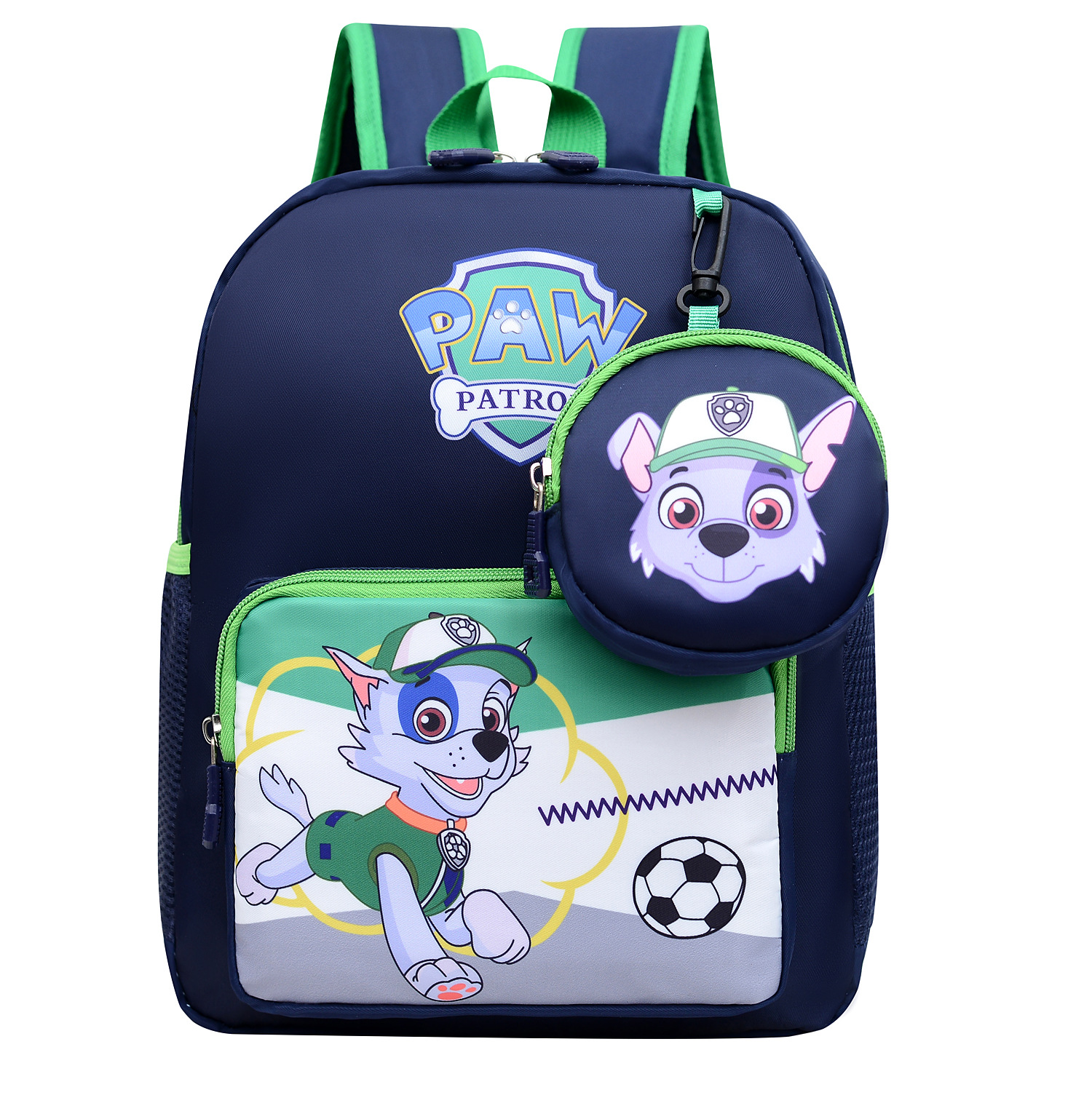 2024 Comercio exterior nuevo equipo Wangwang mochila de dibujos animados de impresión niños y niñas de reducción de carga mochila de clase grande mochila de primer grado