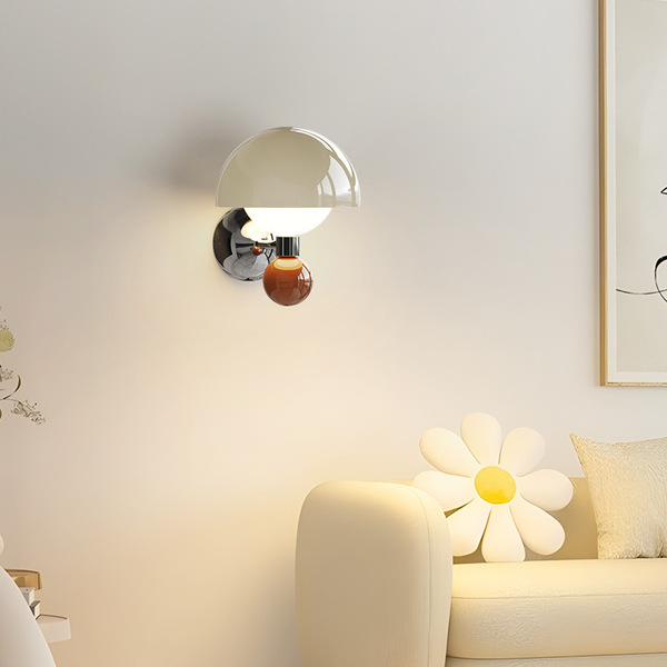 Cream sconce for bed