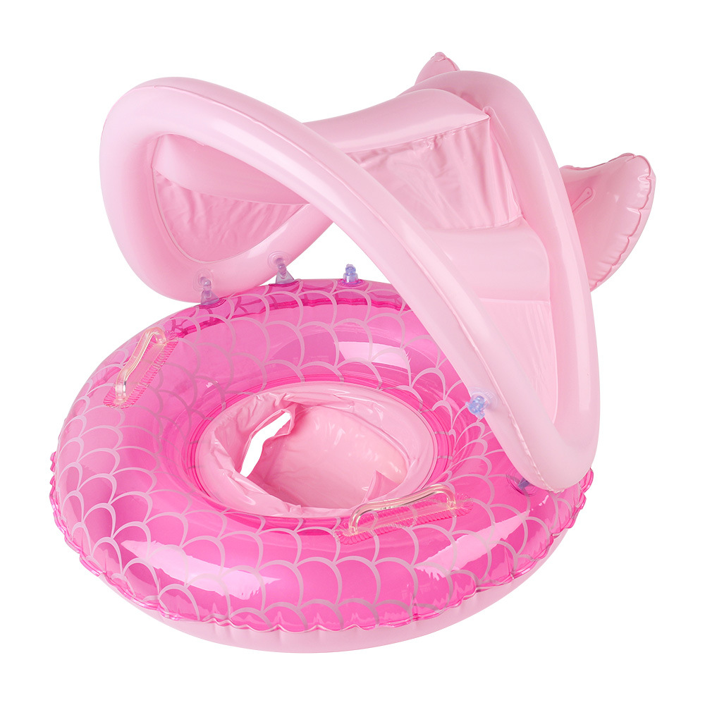 Xia Le bebé anillo de natación a prueba de sol con volante asiento de bebé barco cuerno barco hogar niños natación anillo piscina juguete