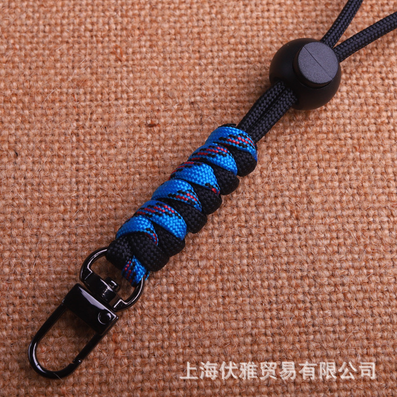 Z20 fabricante en stock color paraguas cuerda tejida clave cuerda teléfono móvil equipo electrónico tarjeta cordón contraste color tejido