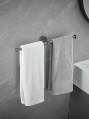 2F灰色浴室拖鞋架壁掛式免打孔衛生間放拖鞋架子不鏽鋼伸縮毛巾杆