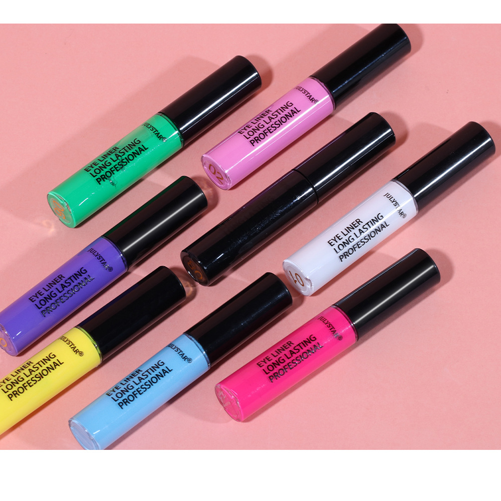 julystar Southeast Asia Foreign Trade Cool Black Eyeliner Liquid Pen Cross-border Europe and America Waterproof Colored Eyeliner Pen Set Wholesale undefined